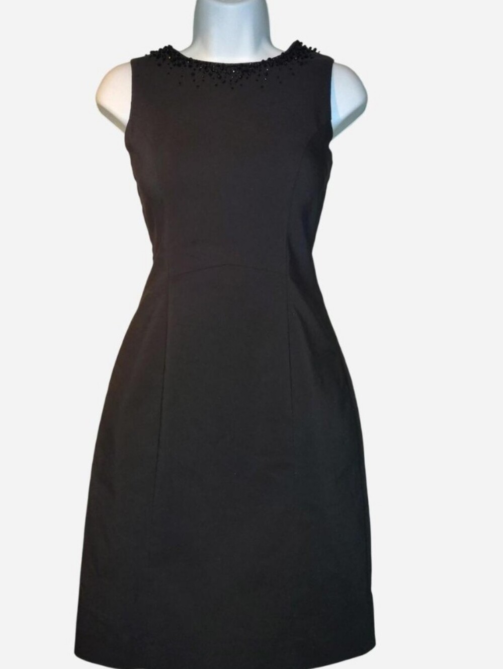 H&M Black Sleeveless Beaded Neck Mini Dress